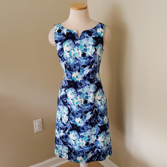 Talbots Dresses & Skirts - Textured Sheath Dress Petite 6P Talbots Blue